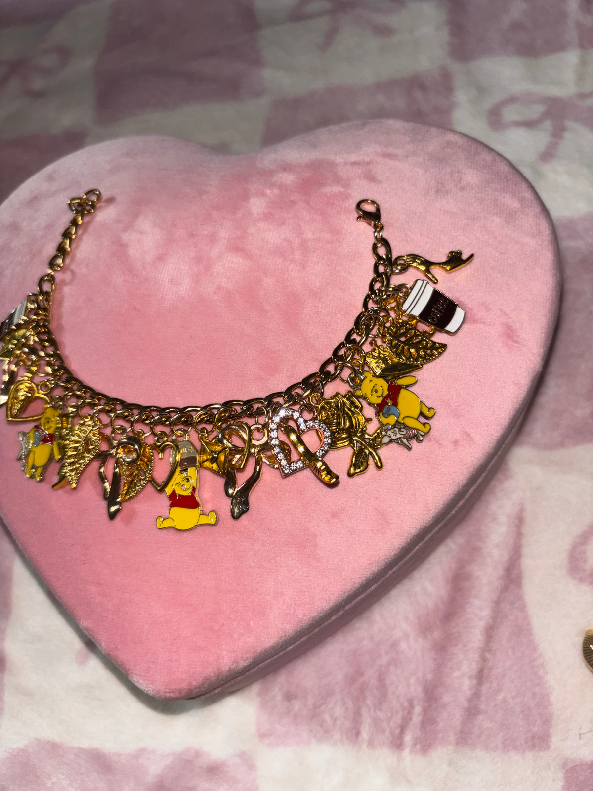 GOLD Winnie The Pooh Charm bracelet