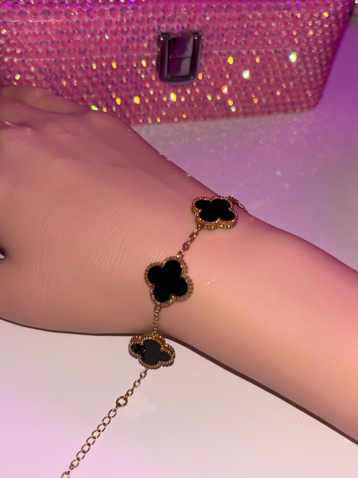 Black & Gold Clover bracelet