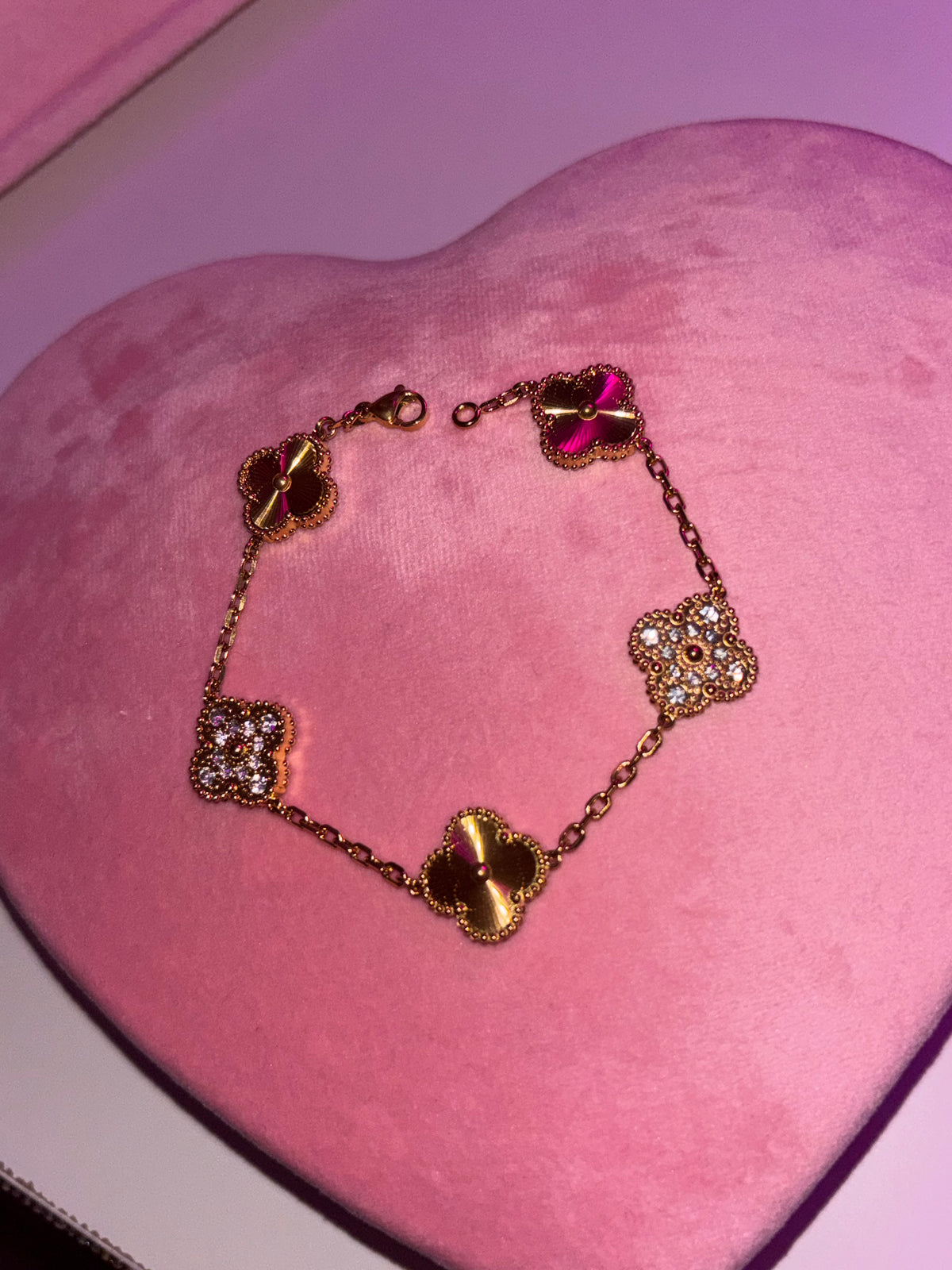 Gold Diamond clover bracelet