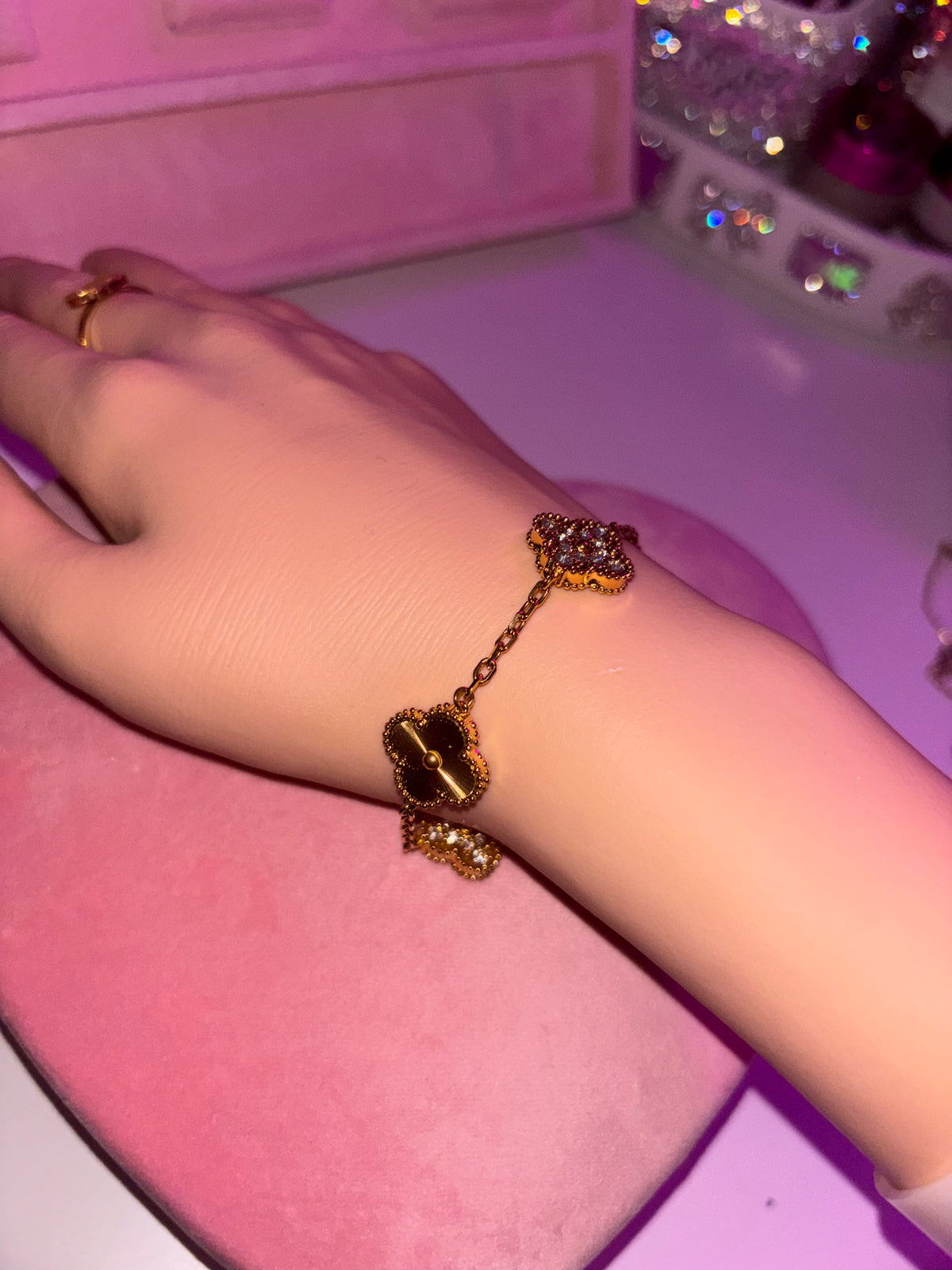 Gold Diamond clover bracelet