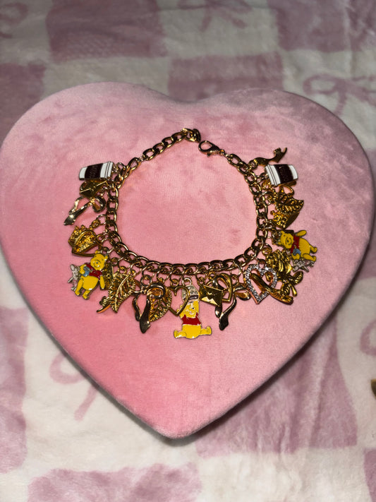 GOLD Winnie The Pooh Charm bracelet