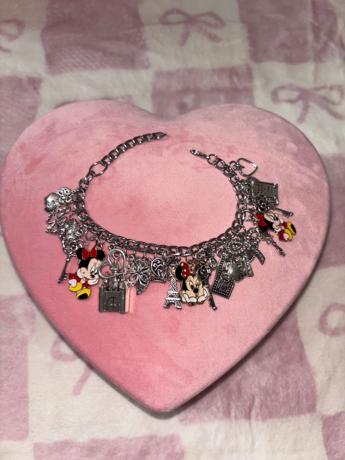 Silver MINNIE MOUSE charm bracelet