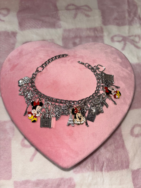 Silver MINNIE MOUSE charm bracelet