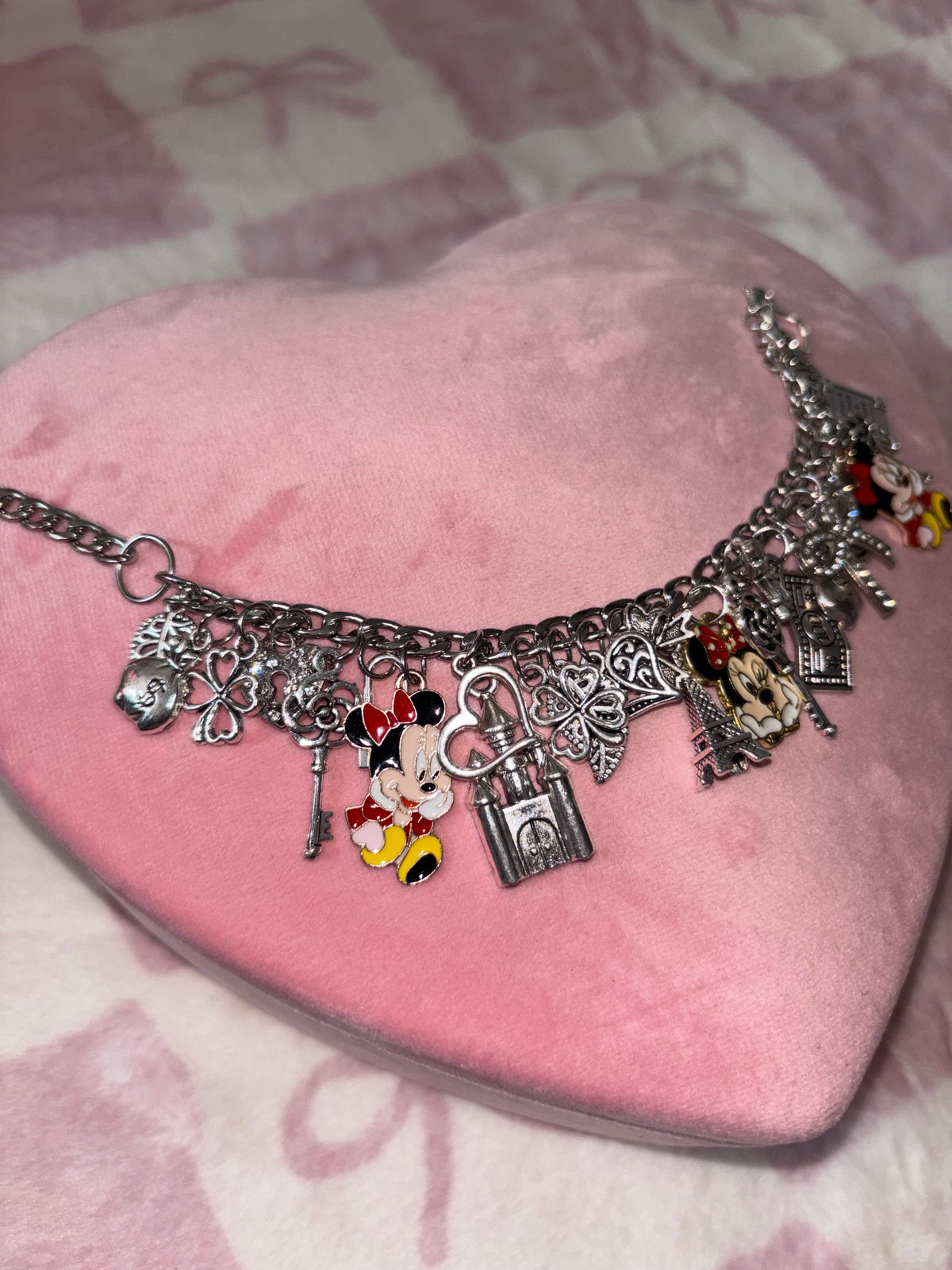 Silver MINNIE MOUSE charm bracelet