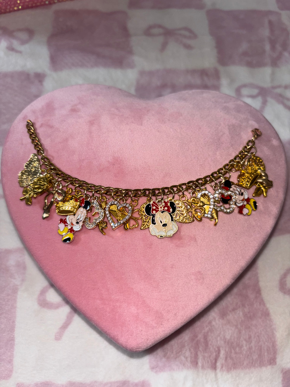 Gold MINNIE MOUSE charm bracelet