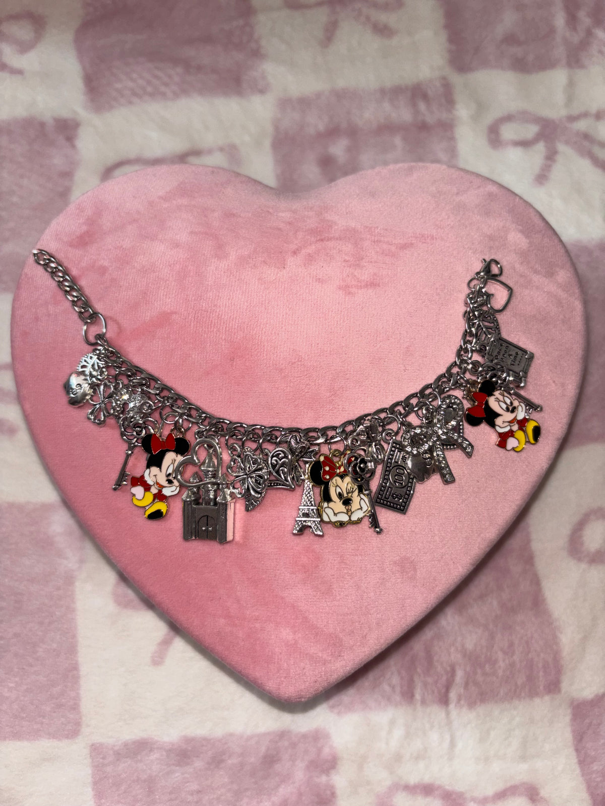 Silver MINNIE MOUSE charm bracelet