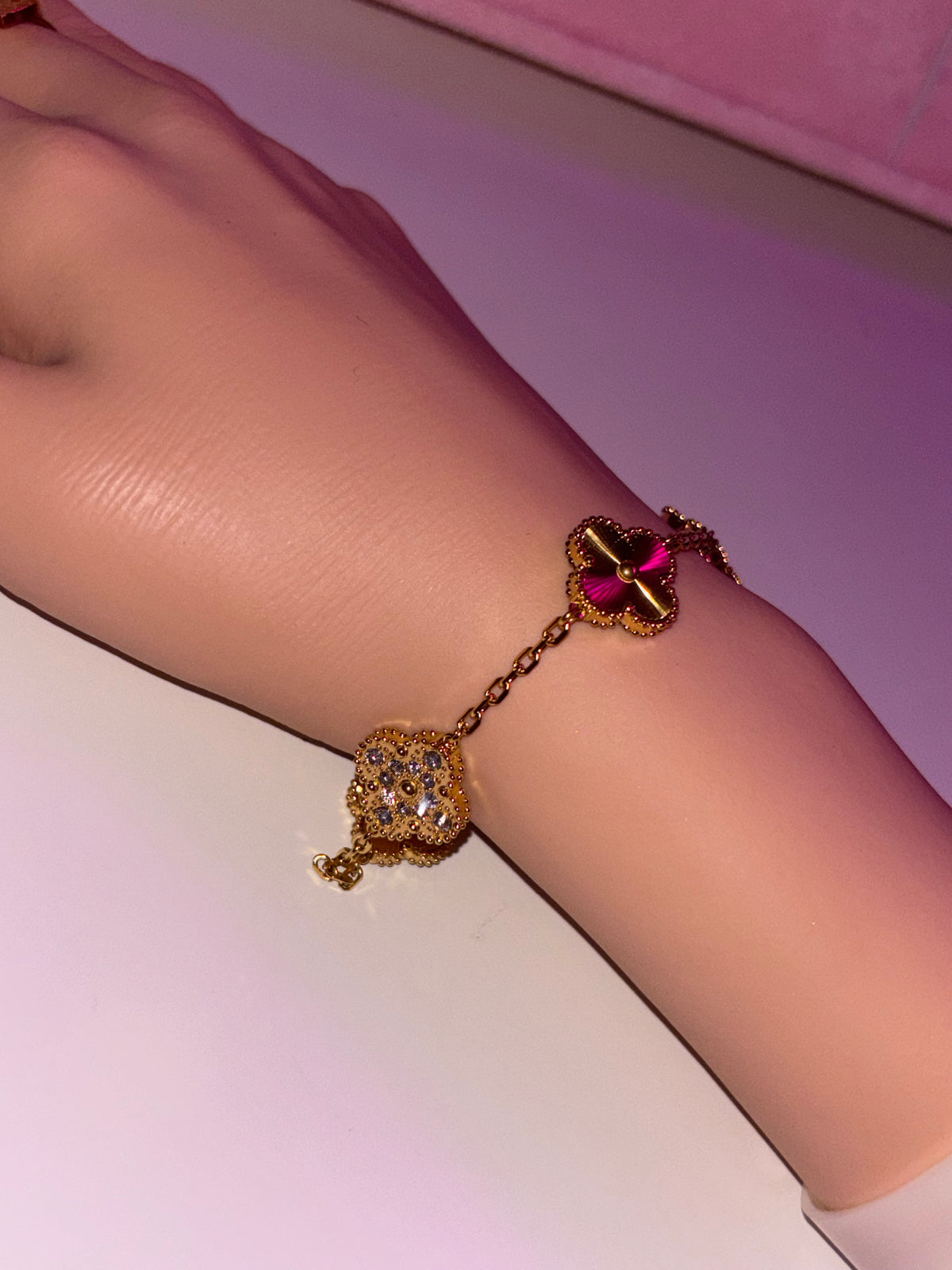 Gold Diamond clover bracelet