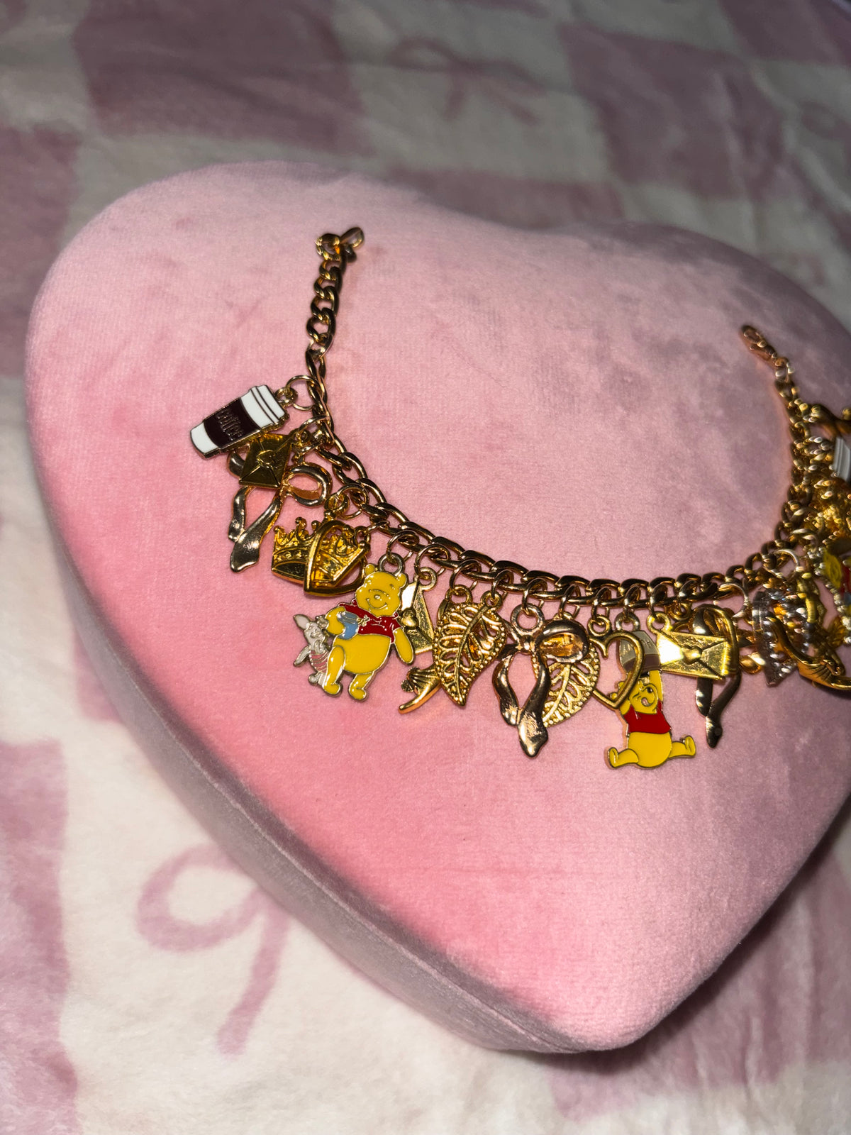 GOLD Winnie The Pooh Charm bracelet